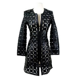Belgin Francis Long Shamrock Design Leather Dress / Jacket Size Small